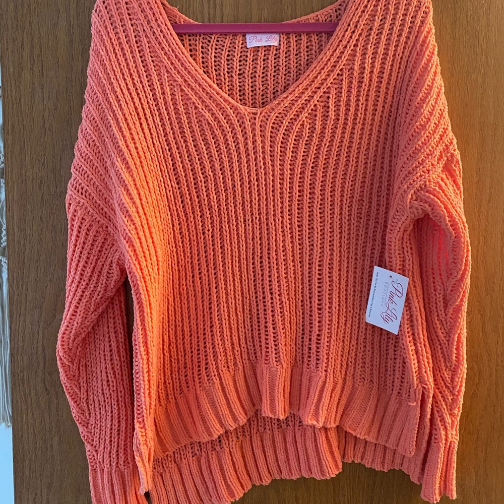 Coral knit sweater